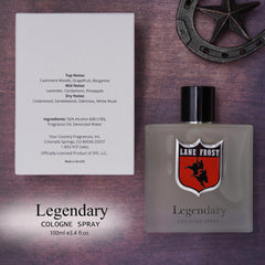 Lane Frost Legendary 3-4oz spray bottle for long-lasting wear.