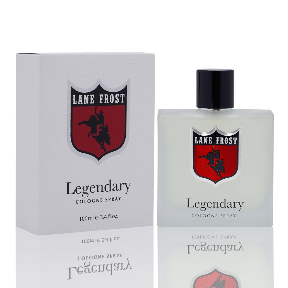 Lane Frost Legendary frosted bottle close-up for everyday masculine freshness.
