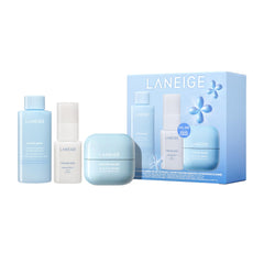 LANEIGE front packaging of the hydration set showing product trio and benefits