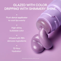 LANEIGE swatch of Lavender Frosting on skin showing sheer lavender color and buildable coverage