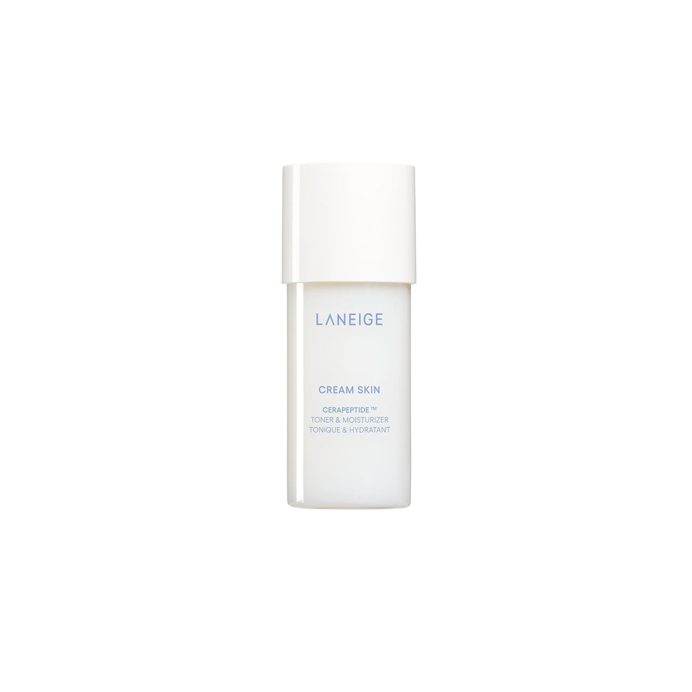 LANEIGE mini front packaging showing compact refillable bottle and branding benefit convenience