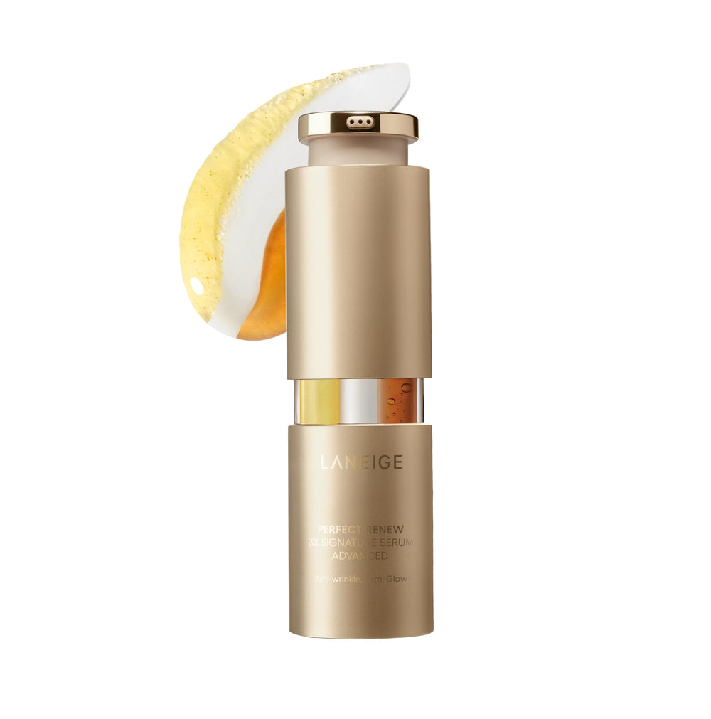 LANEIGE front packaging showing triple-chamber bottle and travel-friendly size