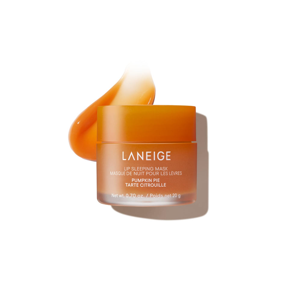 LANEIGE jar front view showing Pumpkin Pie lip mask for overnight hydration