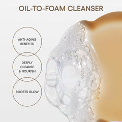 LANEIGE oil-to-foam texture close-up showing gentle emulsification benefit