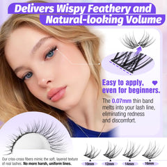 Lanflower curved C-band lashes highlight definition and comfortable wear for all-day confidence.