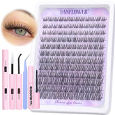 Lanflower lash extension kit wispy clusters for natural-looking lashes at home