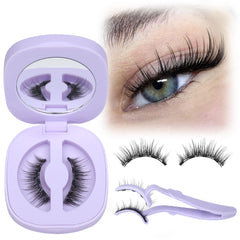 LANFLOWER magnetic eyelash with applicator close-up shows effortless magnetic attachment for quick daily wear.