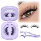 Lanflower magnetic eyelashes close-up with wispy fibers for natural, effortless look.
