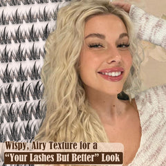 Lanflower spiky cluster lashes add soft volume for evening looks.