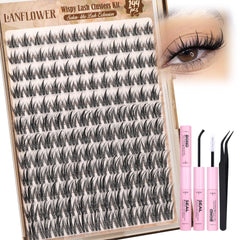 Lanflower wispy cluster lashes provide natural daily flutter.