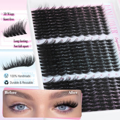 Lanflower Wispy Lash Clusters Kit application image demonstrates simple placement with precision tools