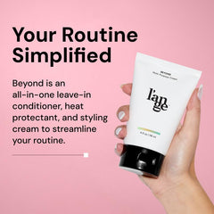 L'ANGE HAIR Beyond heat protection glide demonstrates shield during styling sessions.