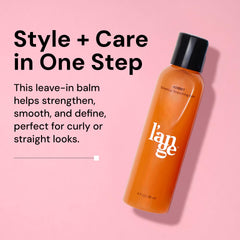 L'ANGE HAIR Biotin leave-in conditioner application nourishes hair during styling.