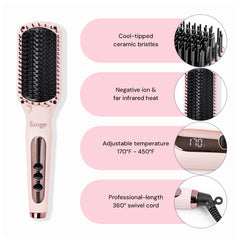 L'ANGE HAIR Le Vite brush temperature settings detail enables precise styling