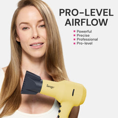 L'ANGE HAIR PowerStyle Ionic Turbo Dryer top view shows compact profile for storage.