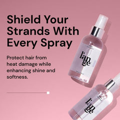 L'ANGE HAIR Rival Heat Shield bottle back highlights UV protection and keratin benefits.