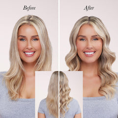 L'ANGE Hair Satin Néctar Nourishing Gloss shine closeup reveals mirror-like gloss and frizz control