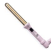 L'ANGE HAIR Ondulé 25mm titanium barrel closeup showing smooth, frizz-free curls