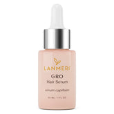 Lanmeri vegan hair growth serum bottle shows plant-based nourishment for healthier hair