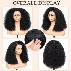 Lannaax 250-density curly wig side-part view enables versatile styling.