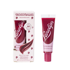Lanolips Glossybalm Berry bottle shows berry tint for natural shine and hydration.