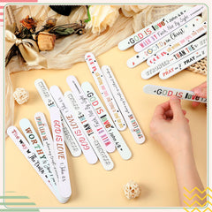 Lanties 10 styles Christian emery boards arranged for church gift sets.