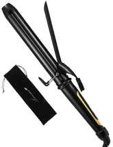 LANVIER curling iron long-barrel close-up shows efficient long-hair styling.