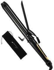 LANVIER curling iron long-barrel close-up shows efficient long-hair styling.