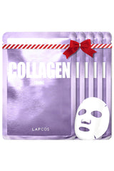 LAPCOS collagen sheet mask 5-pack outer packaging for premium hydration.