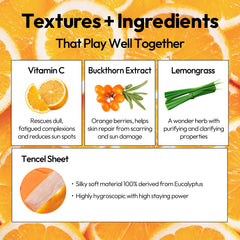 LAPCOS Vita C sheet mask unfolded sheet reveals breathable tencel texture ready for hydration