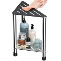 LarFaFa stainless-steel shower stool front view showcases durable rust resistance for humid bathrooms.