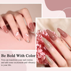 Larvall Beautpal nude gel polish bottles closeup highlights premium packaging and glossy salon-ready finish.