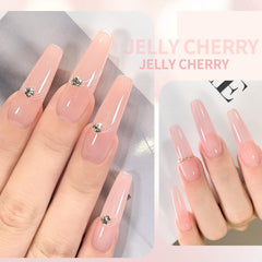 Larvall Beautpal nude gel polish manicure showing natural sheer coverage
