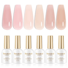 Larvall Beautpal nude gel polish set all six colors jelly finish