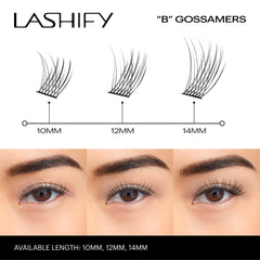 Lashify Bold 10mm Gossamer application tool shown in use with reduced tugging