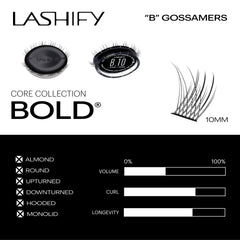 Lashify Bold 10mm Gossamer cartridge contents spread evenly for consistent volume