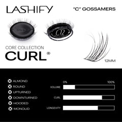 Lashify natural doe-eyed look with 12mm lashes on close-up