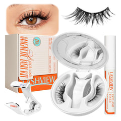 LASHVIEW front packaging showing kit components and portability benefit