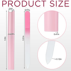 Lasnten double-sided glass nail file provides smooth filing and fewer snags.