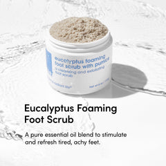 LATHER Foot Scrub with Eucalyptus Lemon Lavender Foam provides refreshing cleanse.