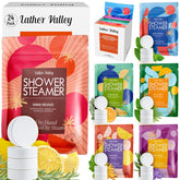 Lather Valley aromatherapy shower steamers pack with six scents for a spa-like ritual