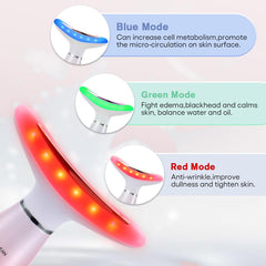 LATME ergonomic neck and face massager fitting contours for comfortable sessions