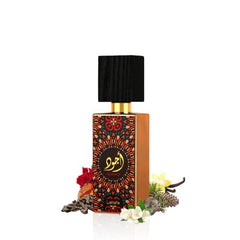 Lattafa Ajwad bottle angled shot highlighting premium packaging and elegance