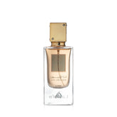 Lattafa Ana Abiyedh Poudrée bottle-top close-up for elegant evening wear inspiration