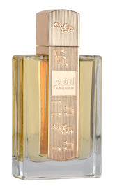 Lattafa Angham bottle closeup showing premium design and long-lasting fragrance