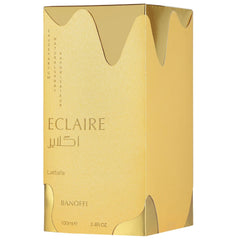 Lattafa Eclaire Banoffi packaging showcases luxury gifting option for special occasions.
