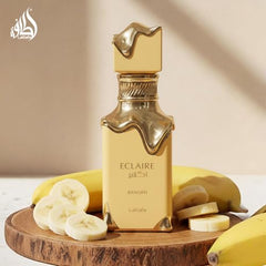 Lattafa Eclaire Banoffi spray offers long-lasting sweetness for evening occasions.