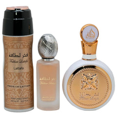 Lattafa Fakhar hair mist bottle for a quick fragrance refresh.