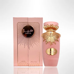 Lattafa Haya heart notes of rose and jasmine create a romantic floral impression