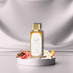 Lattafa Hayaati Gold Elixir lifestyle shot for unisex evening wear